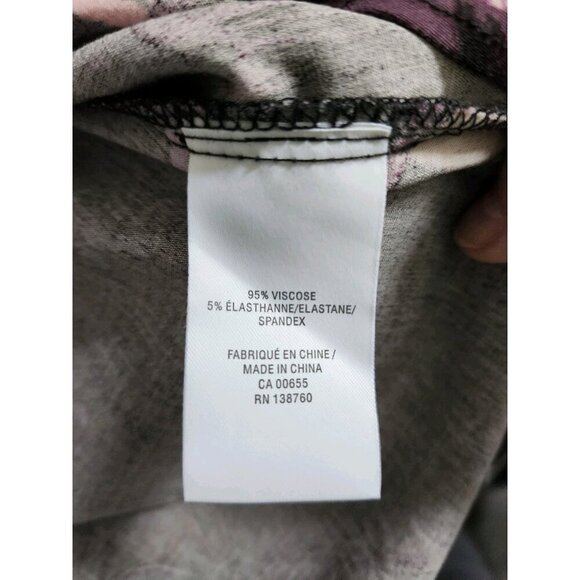 Reitman's black with dark purple floral print dress 3/4 split sleeve xxl - Picture 8 of 8